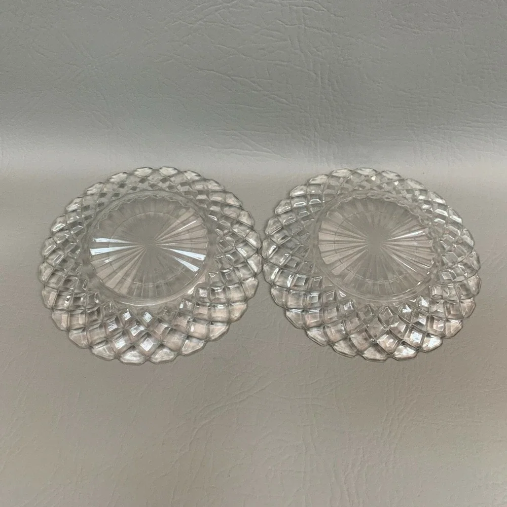 Anchor Hocking Waterford Clear Depression Glass Bread and Butter Plate Waffle 6